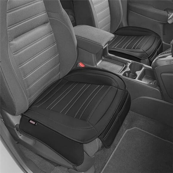 Motor Trend Faux Leather Car Seat Covers Black Padded with Storage for SUV Truck - Picture 7 of 7